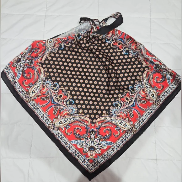 Zara Black and Orange Patterned Fabric Size S - Picture 4 of 5